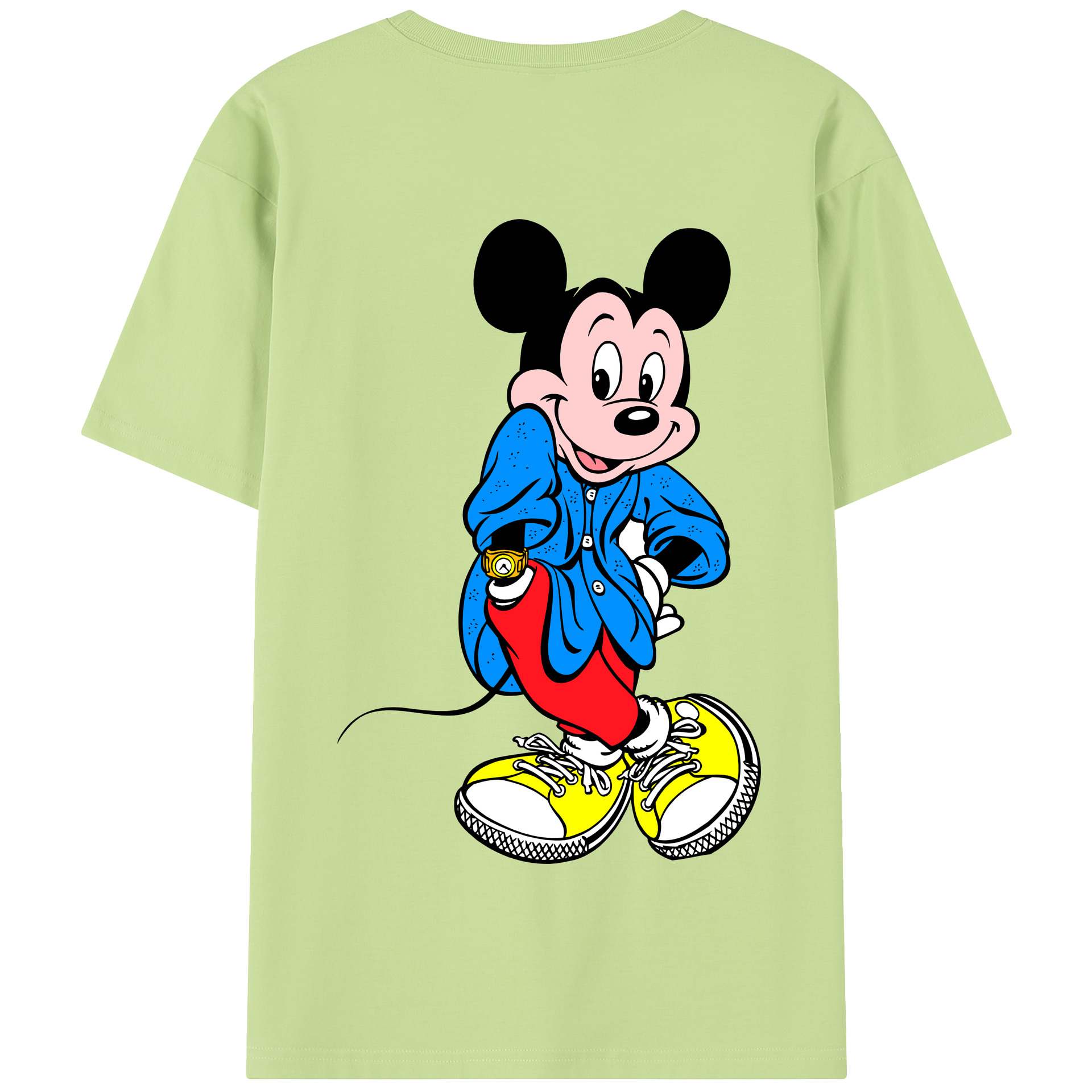（画像用） ミッキーマウス Mickey Mouse 綿100％半袖Tシャツ（背面プリント）